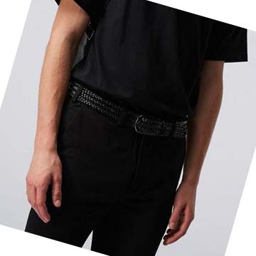 Ceintures Ecco Italian Braided Homme Noir | FR 811ILH